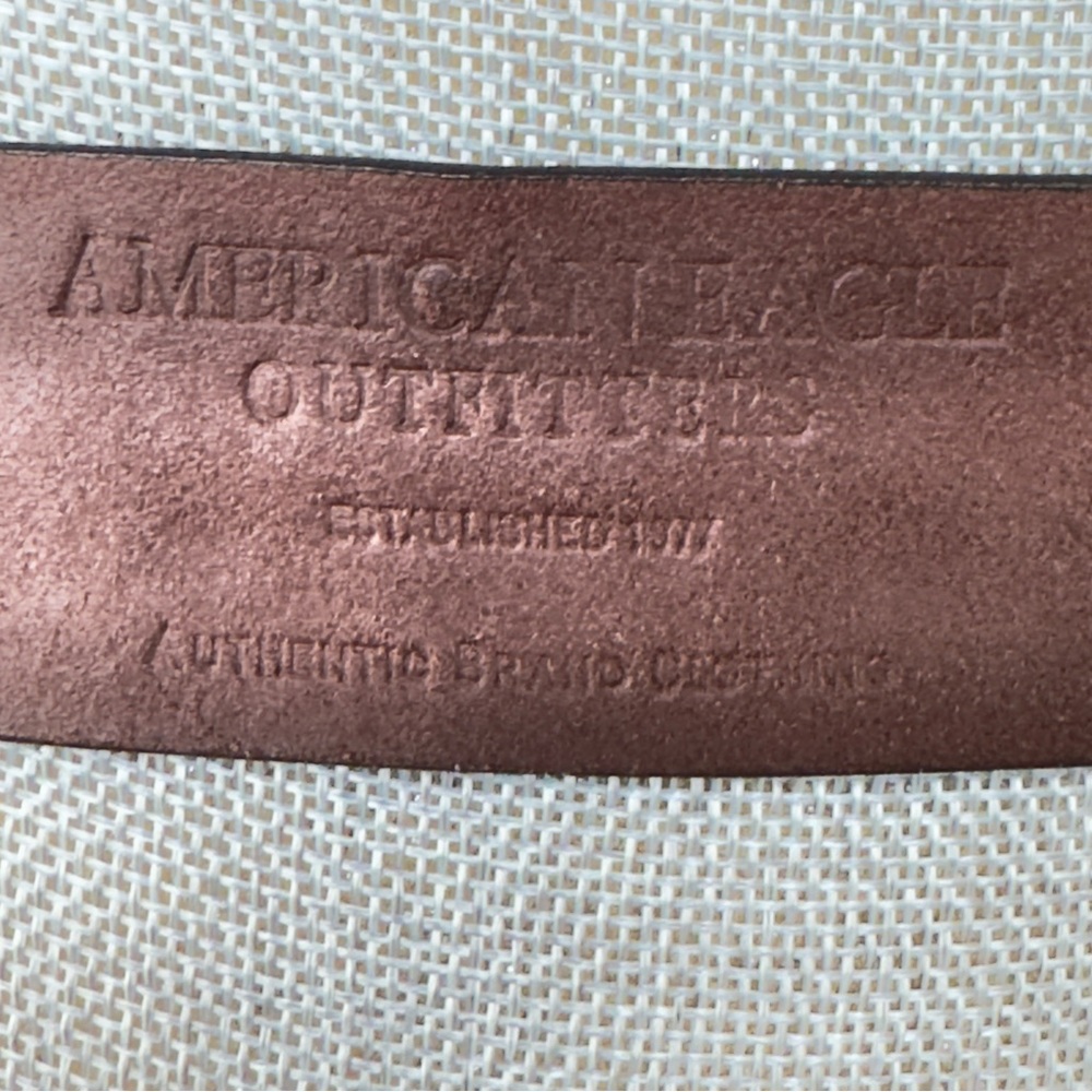 American Eagle Boho Brown Leather Belt Blue Embroidery Tie Front Tassels M/L - Picture 16 of 16